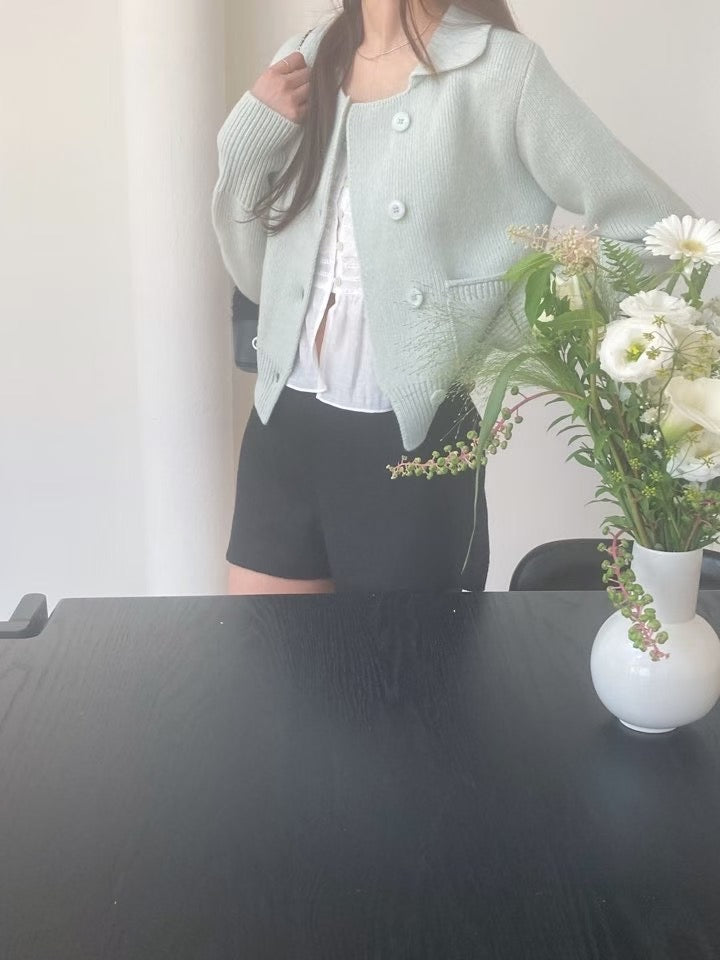 collar button cardigan-2col