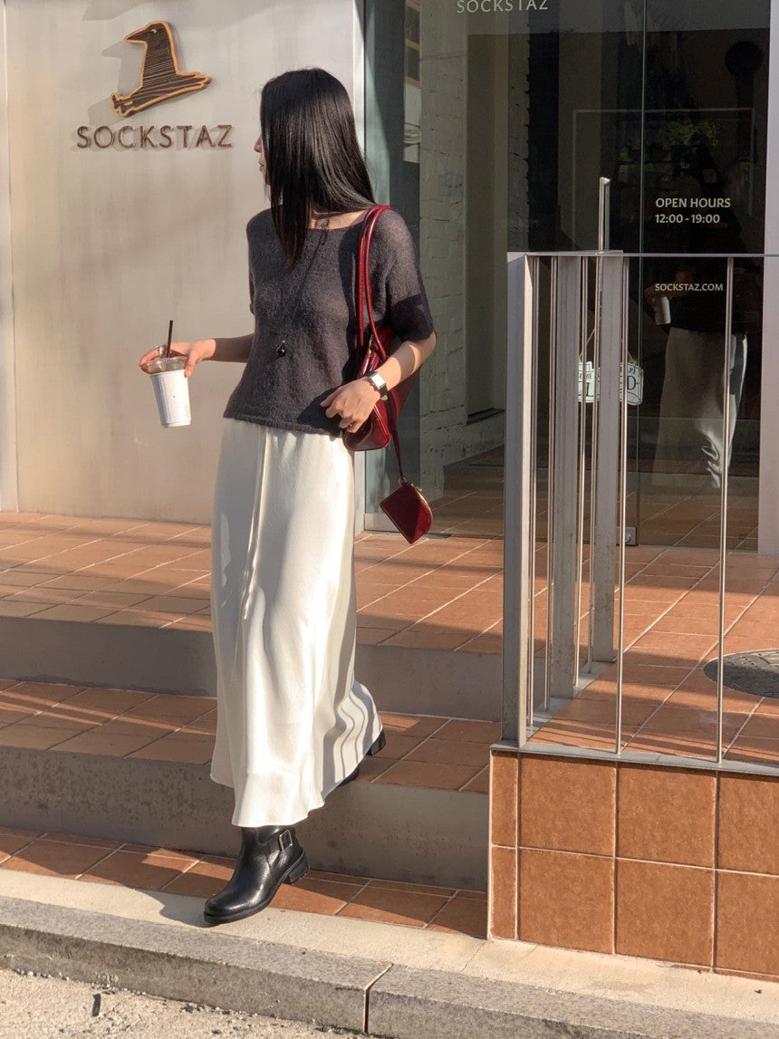 Cello satin skirt-3col/ショート丈あり