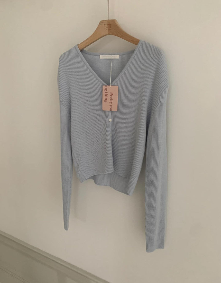Fw Pebble rib cardigan-5col