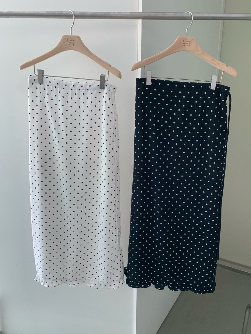 Dot banding skirt-2col