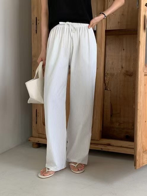 Winnie seersucker s.t banding pants-4col