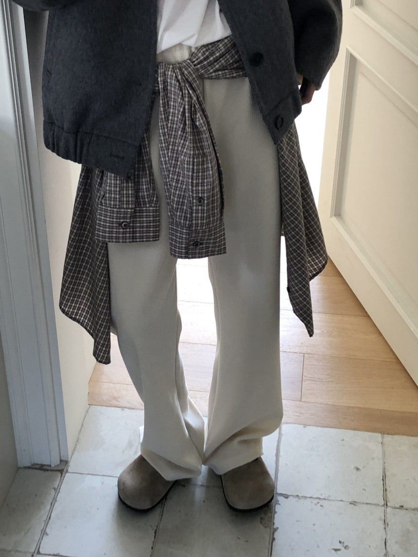 Belua corduroy banding waist pants-3col