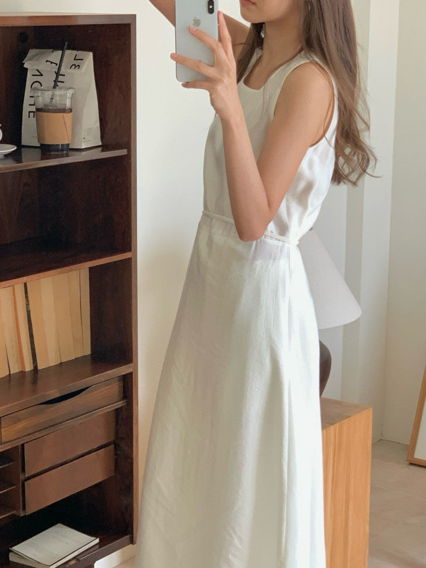Veine string sleeveless wrap onpiece-2col