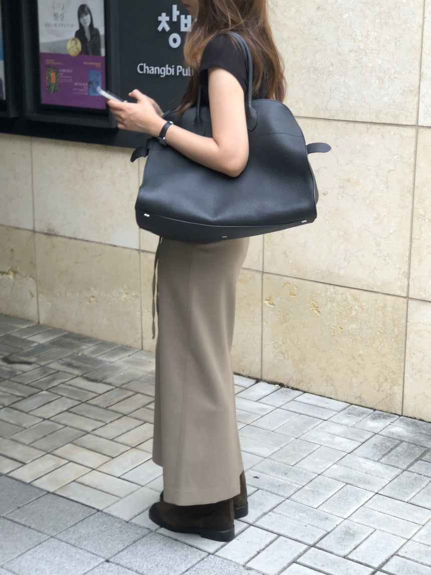 Rouen wool strap h-line skirt-3col