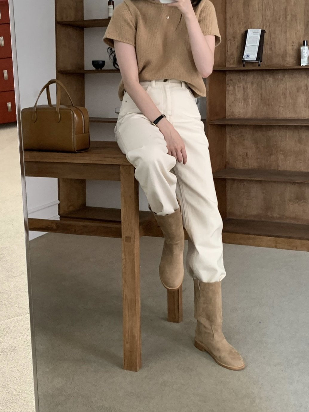 Suede bijo middle boots