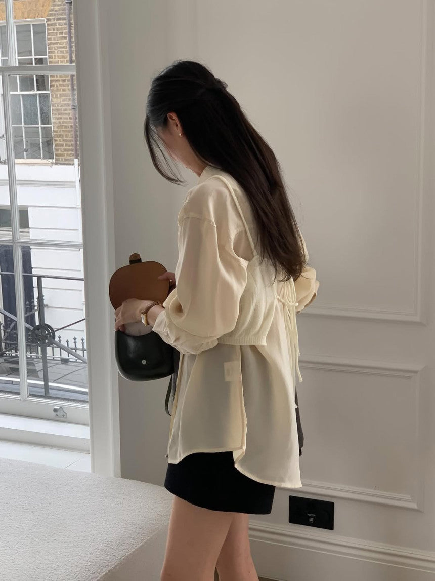 Shine silky blouse-4col