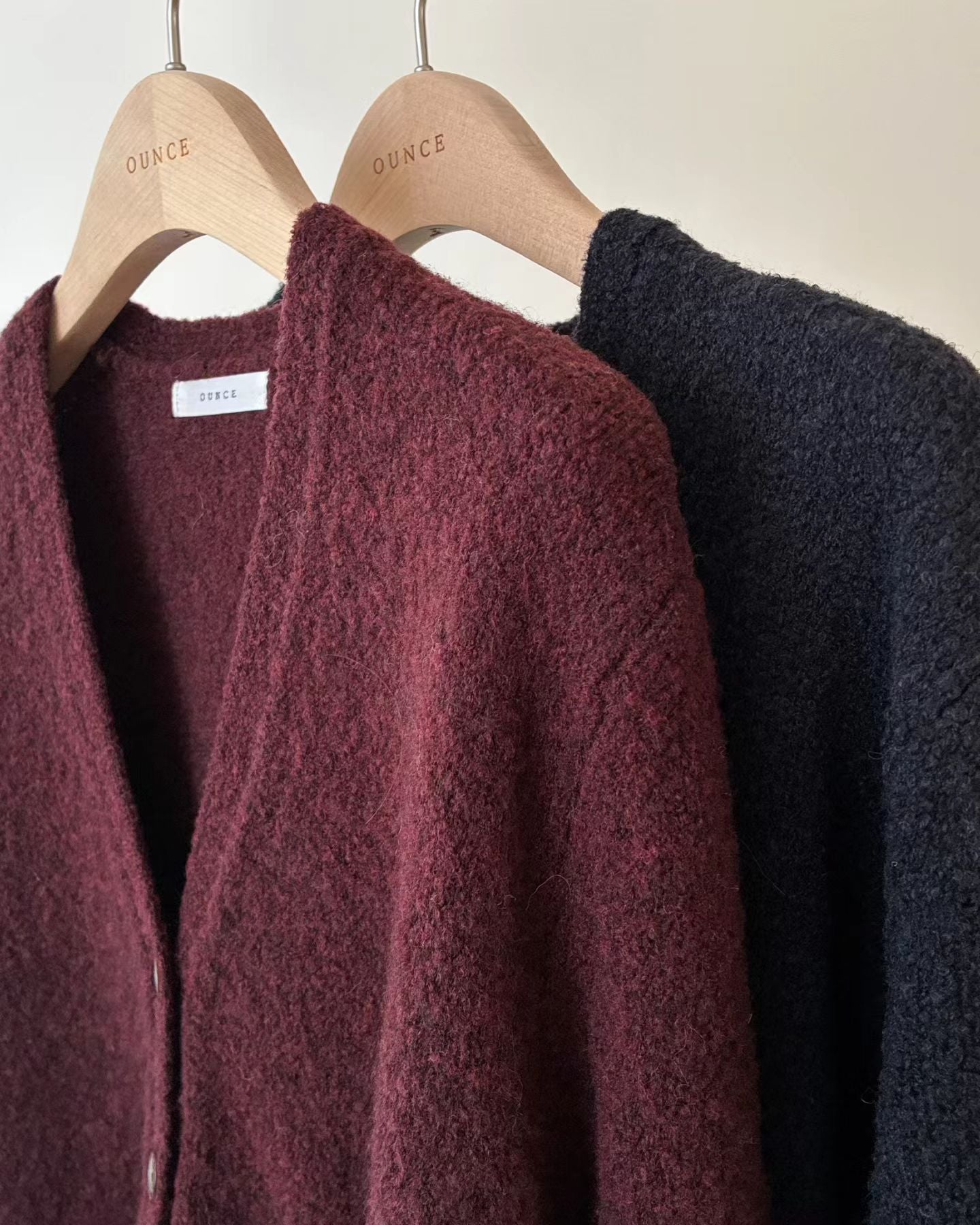 Ounce bokashi wool boucle cardigan-2col