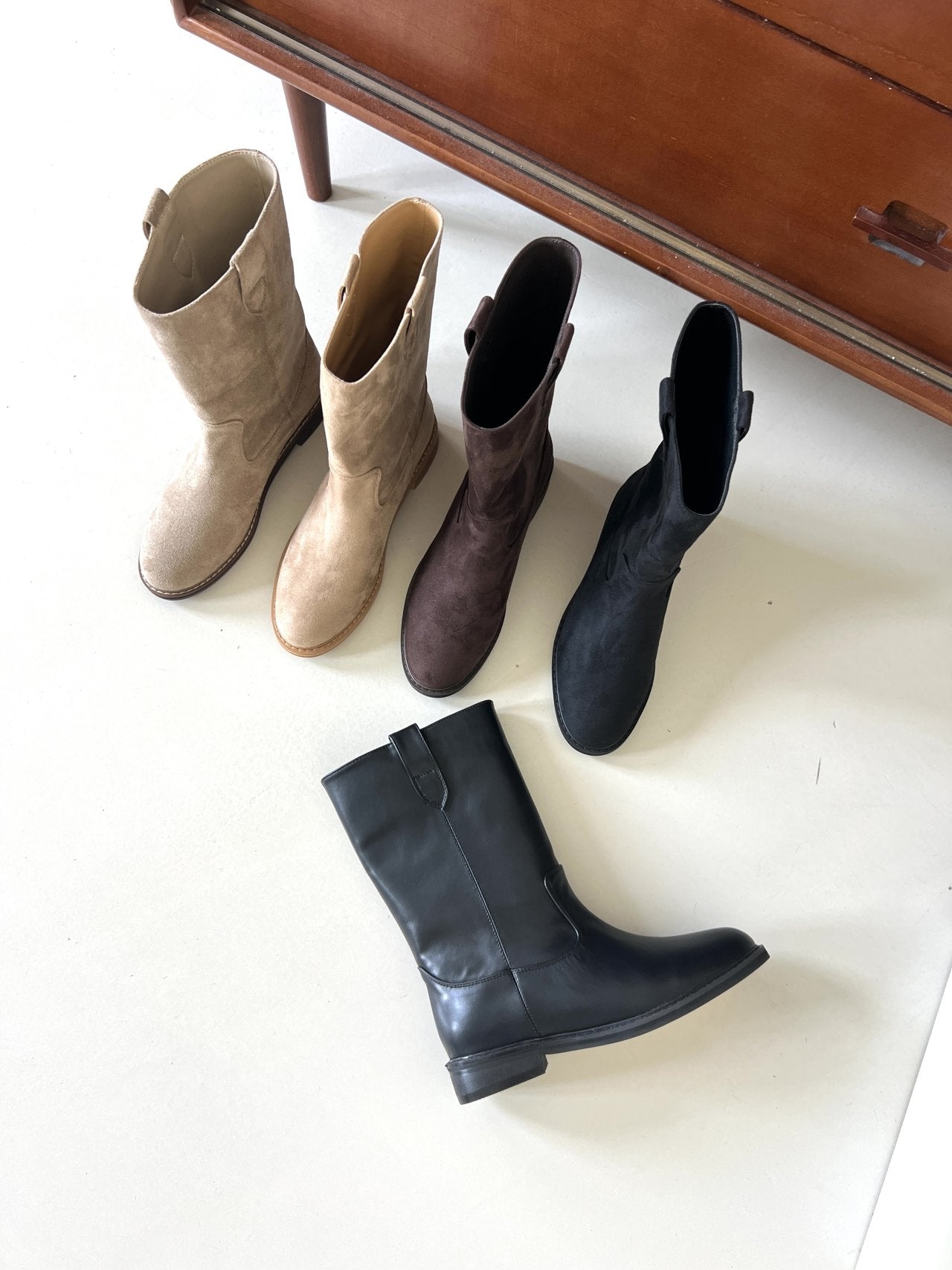 Suede bijo middle boots