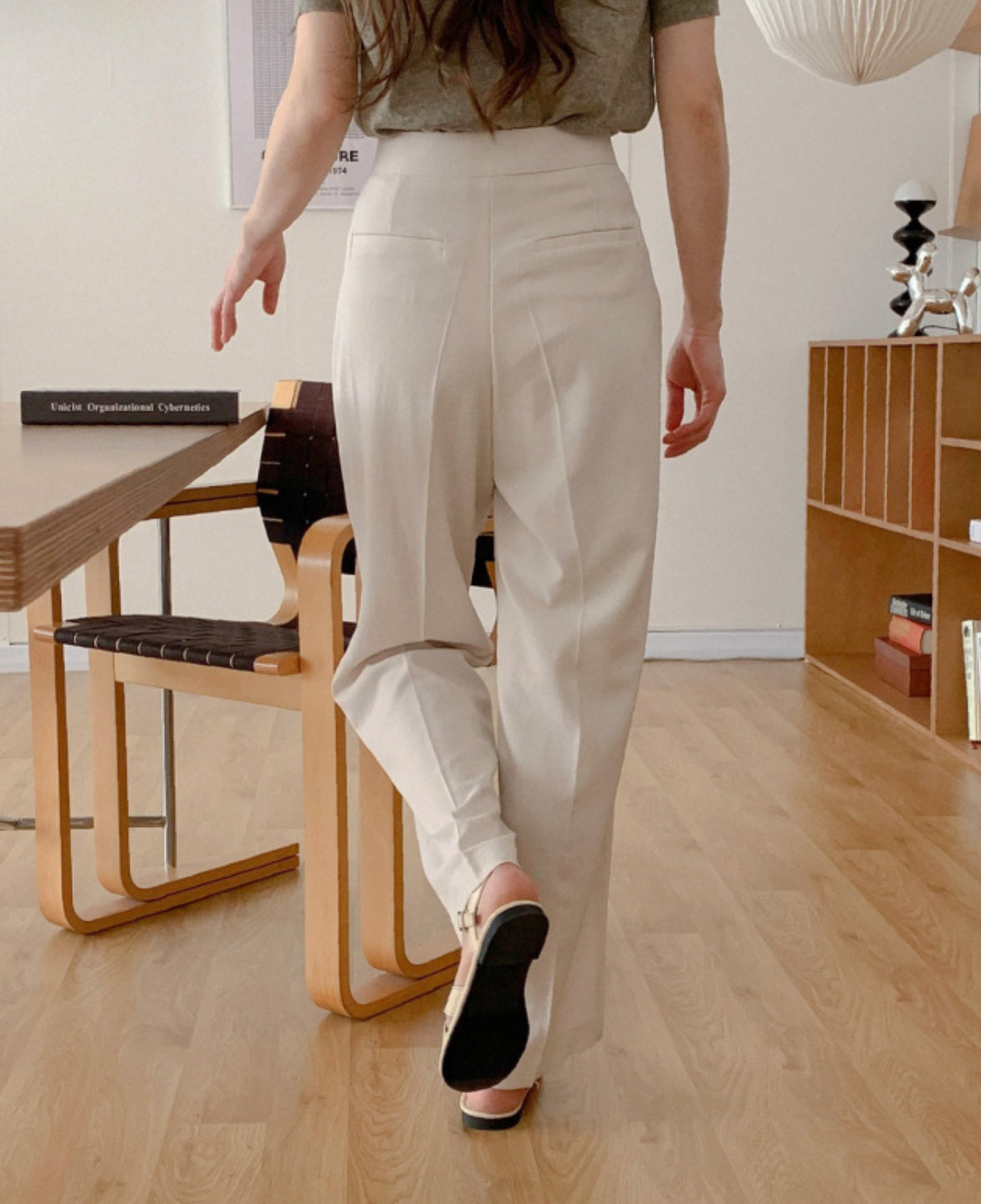 Summer linen semi-wide slacks-4col/ショート丈あり