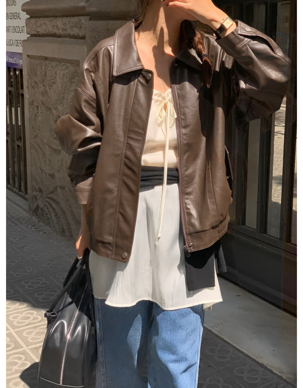 Alpha leather&suede jacket-2type