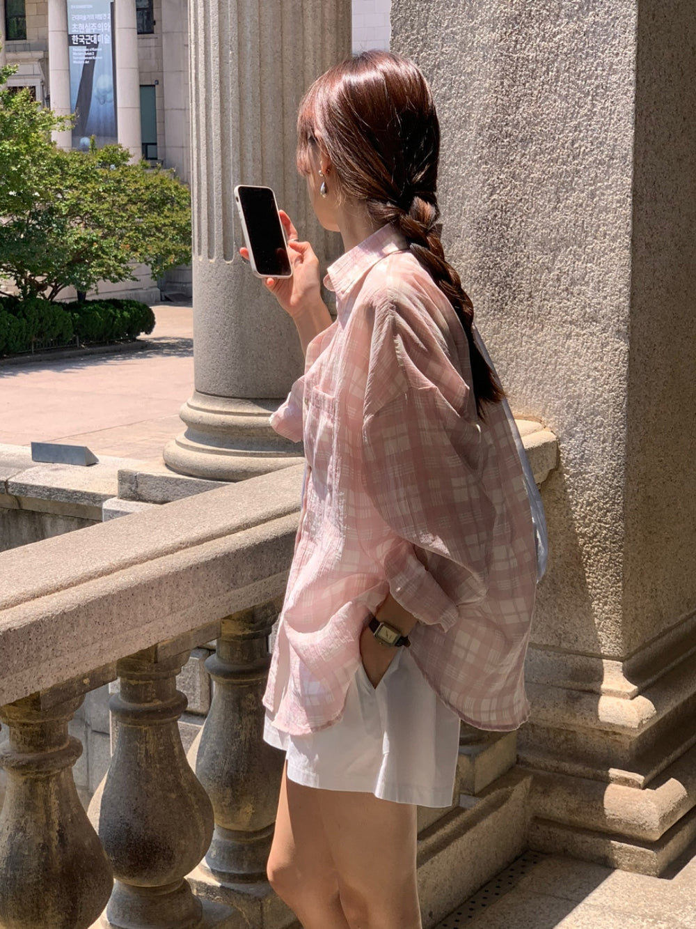 Eco check shirt-2col