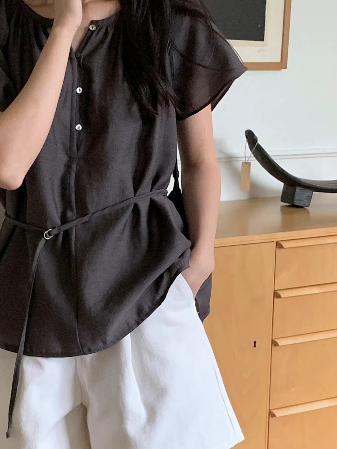 Moore belt blouse-3col