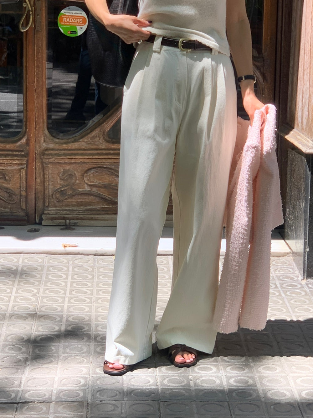 Point cotton pants-2col