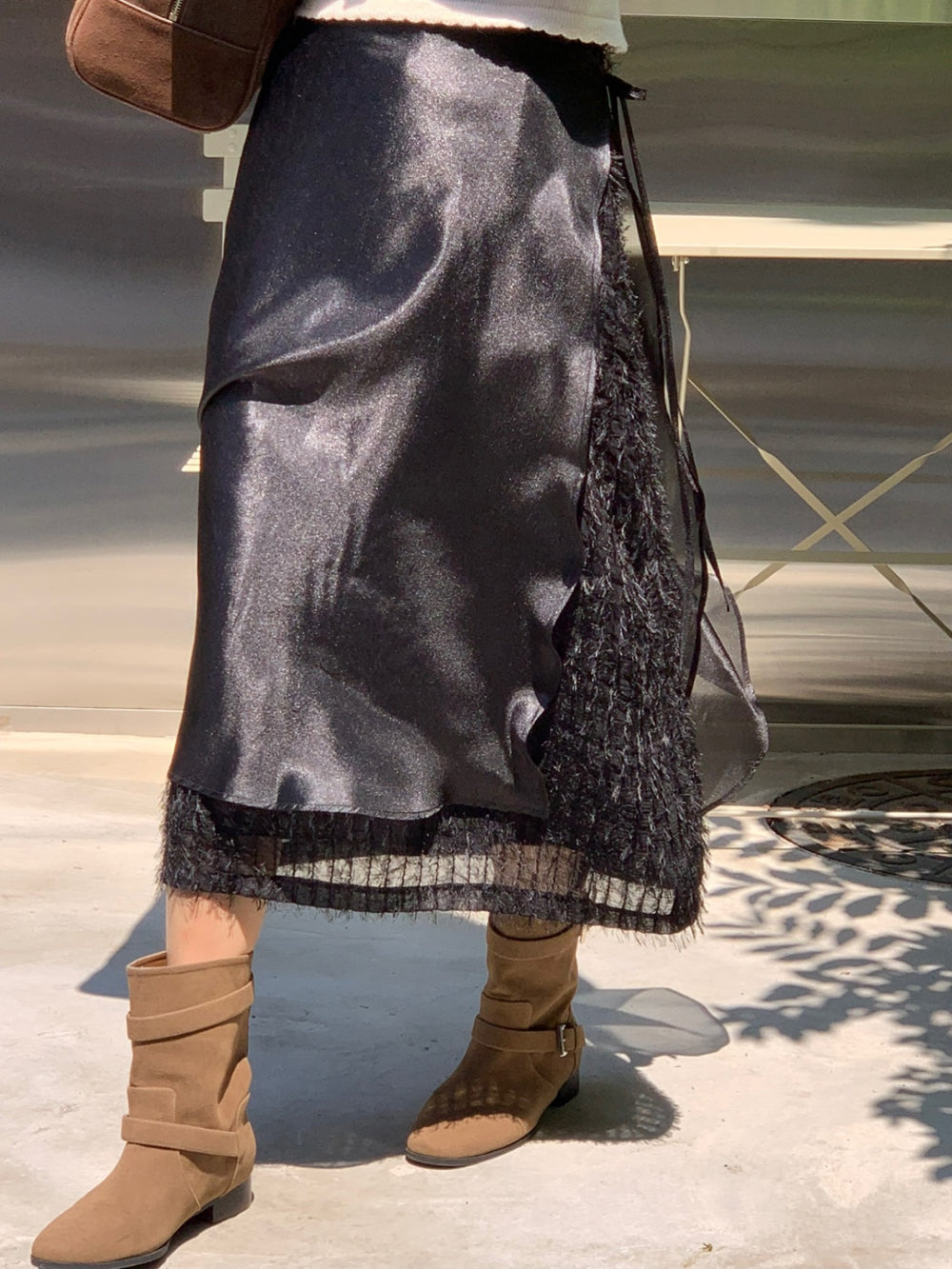 ivory-s即納 Breed layered skirt-2col