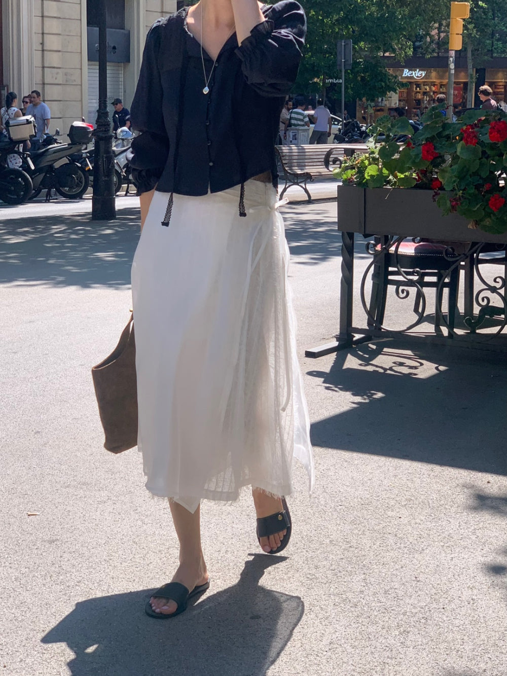 ivory-s即納 Breed layered skirt-2col