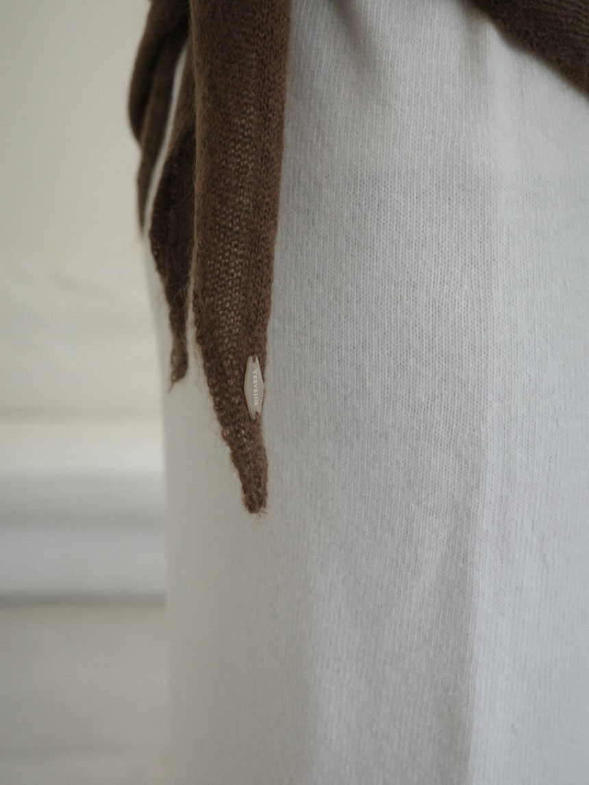 Kid mohair knit scarf-5col