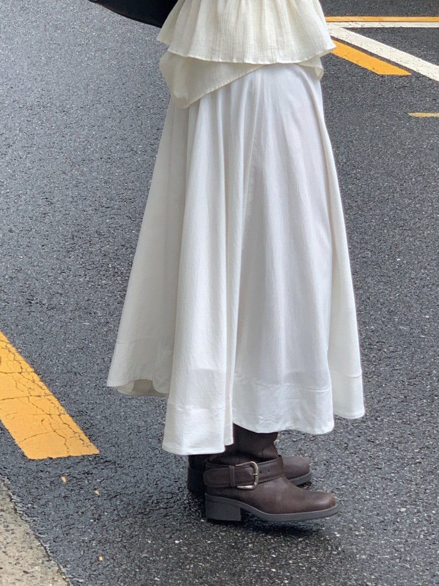 Firenze long flare skirt-2col