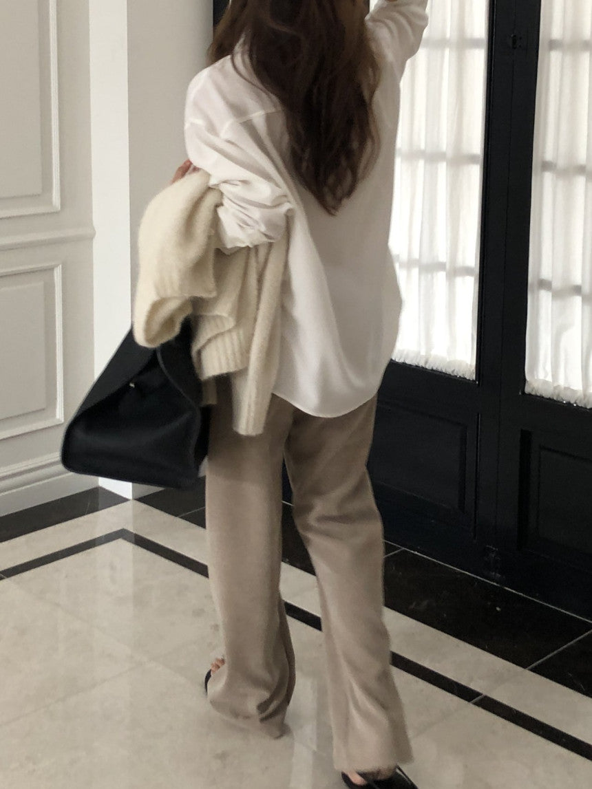 Belua corduroy banding waist pants-3col
