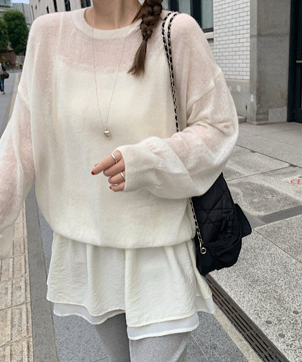 Slow loose alpaca knit-4col