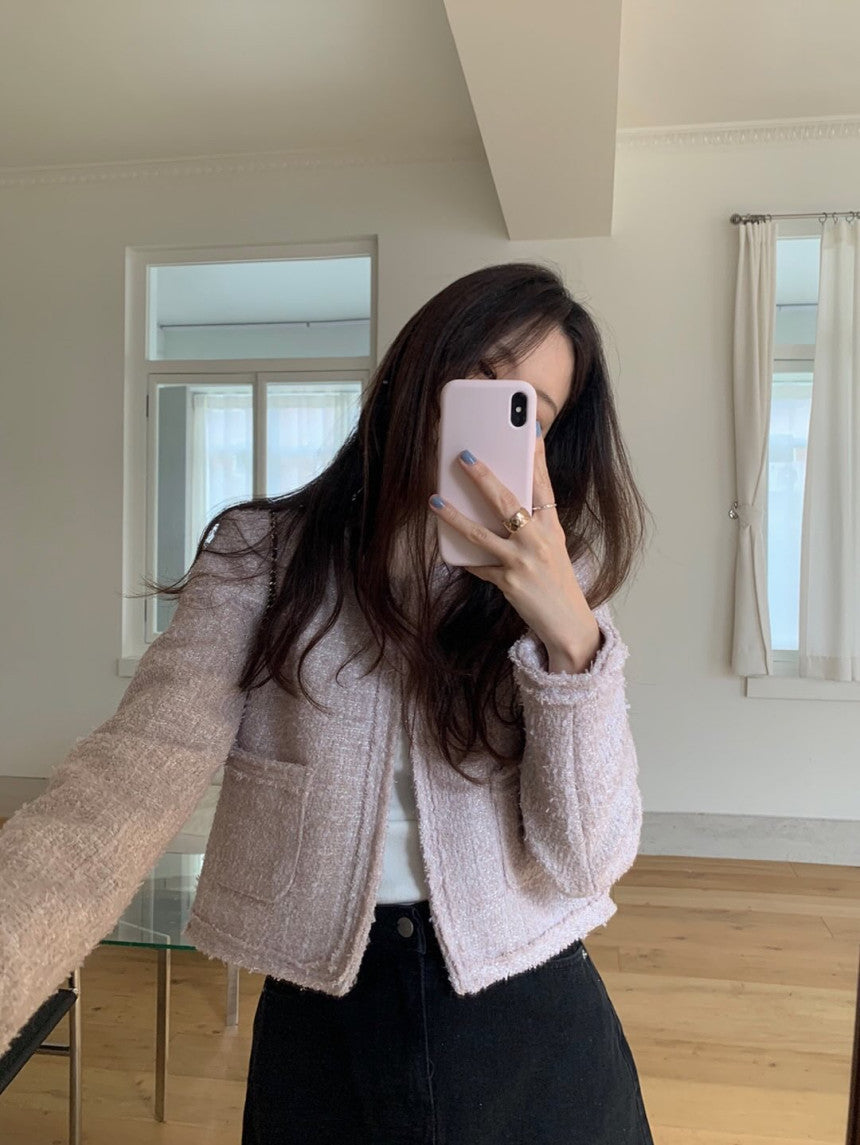 Salmon tweed jacket-3col