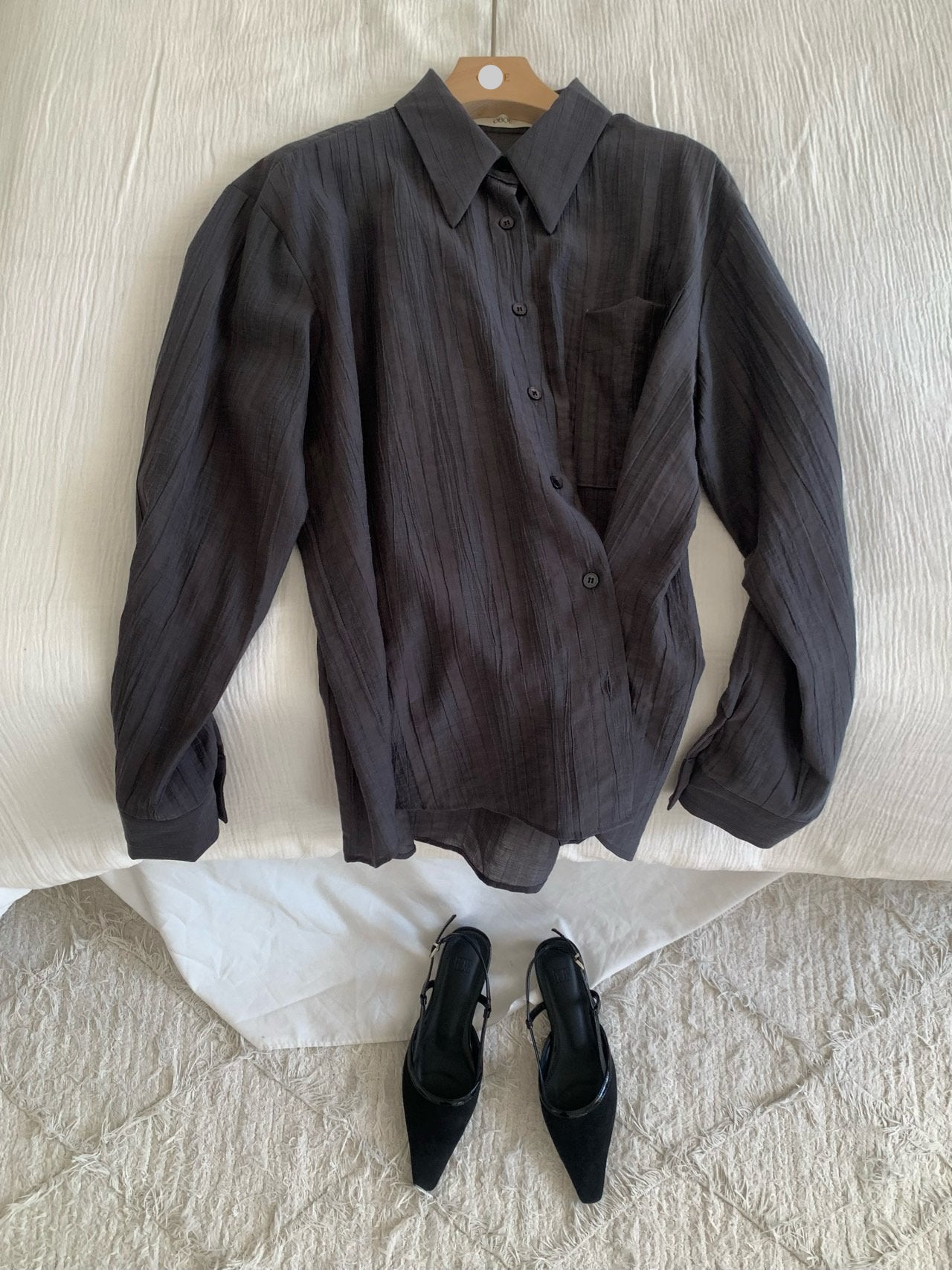 Monel button shirt-2col