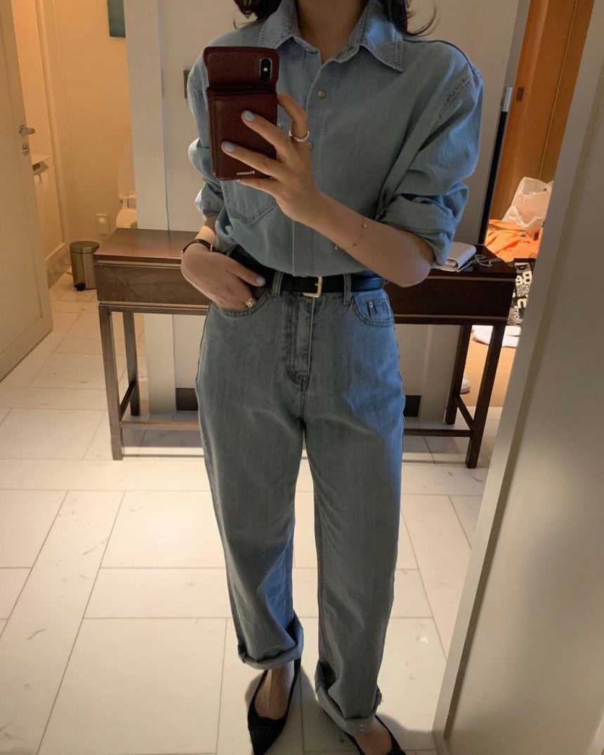 Sale s-即納 basic wide jeans