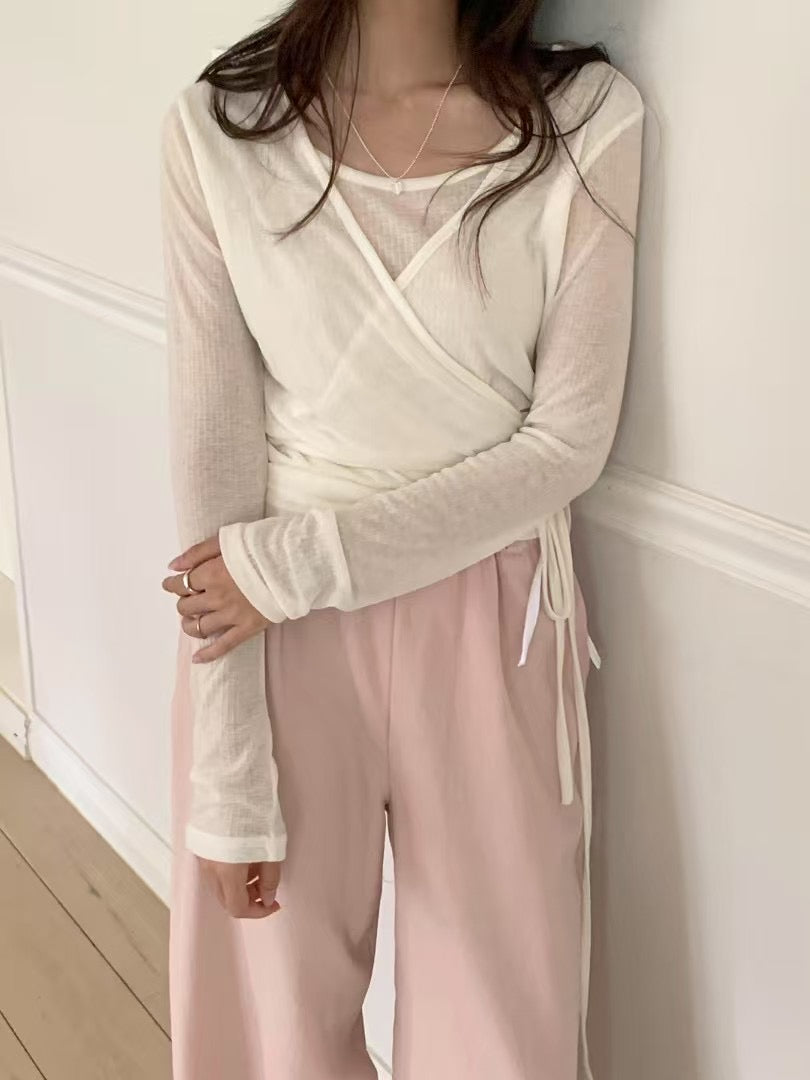 Mute layered wrap tencel T-5col