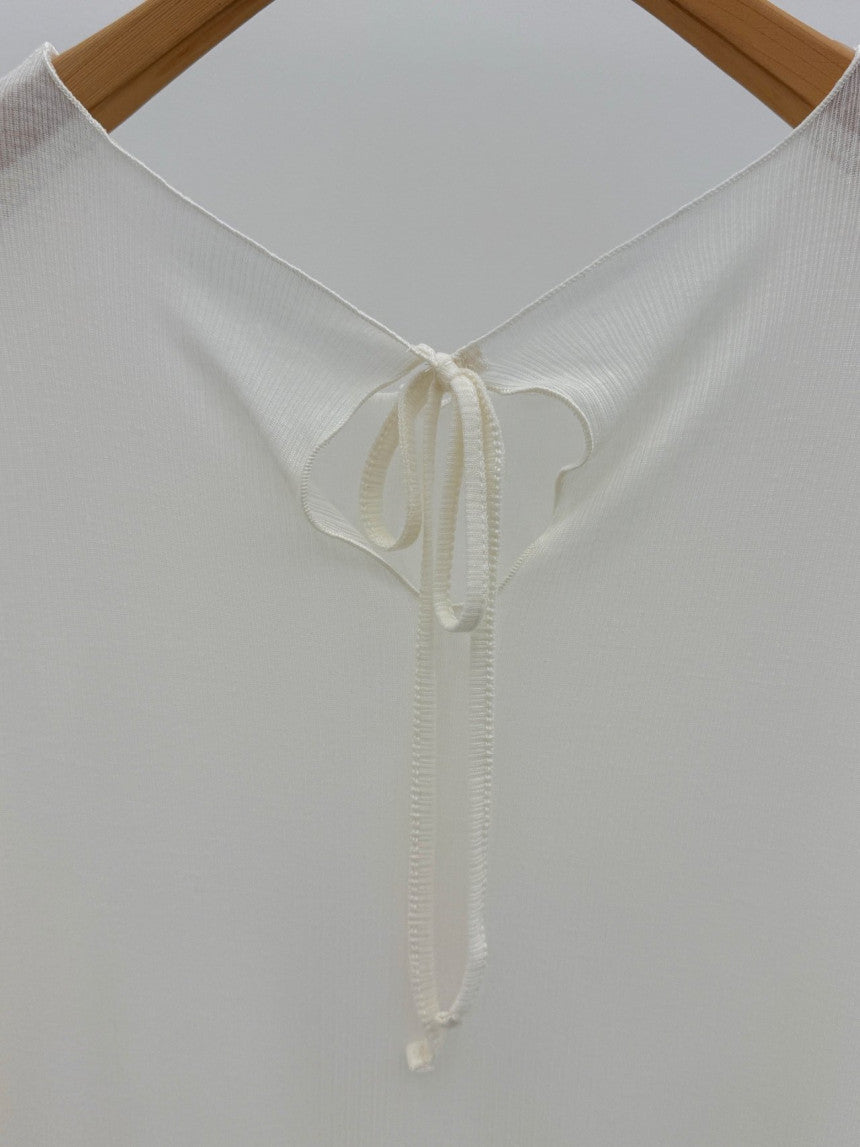 Ribbon frill tencel wool T-3col
