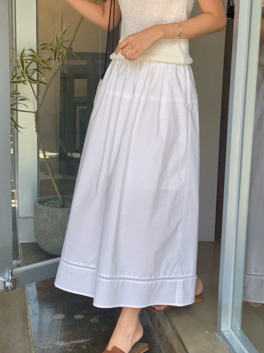 Pli lace full skirt-2col