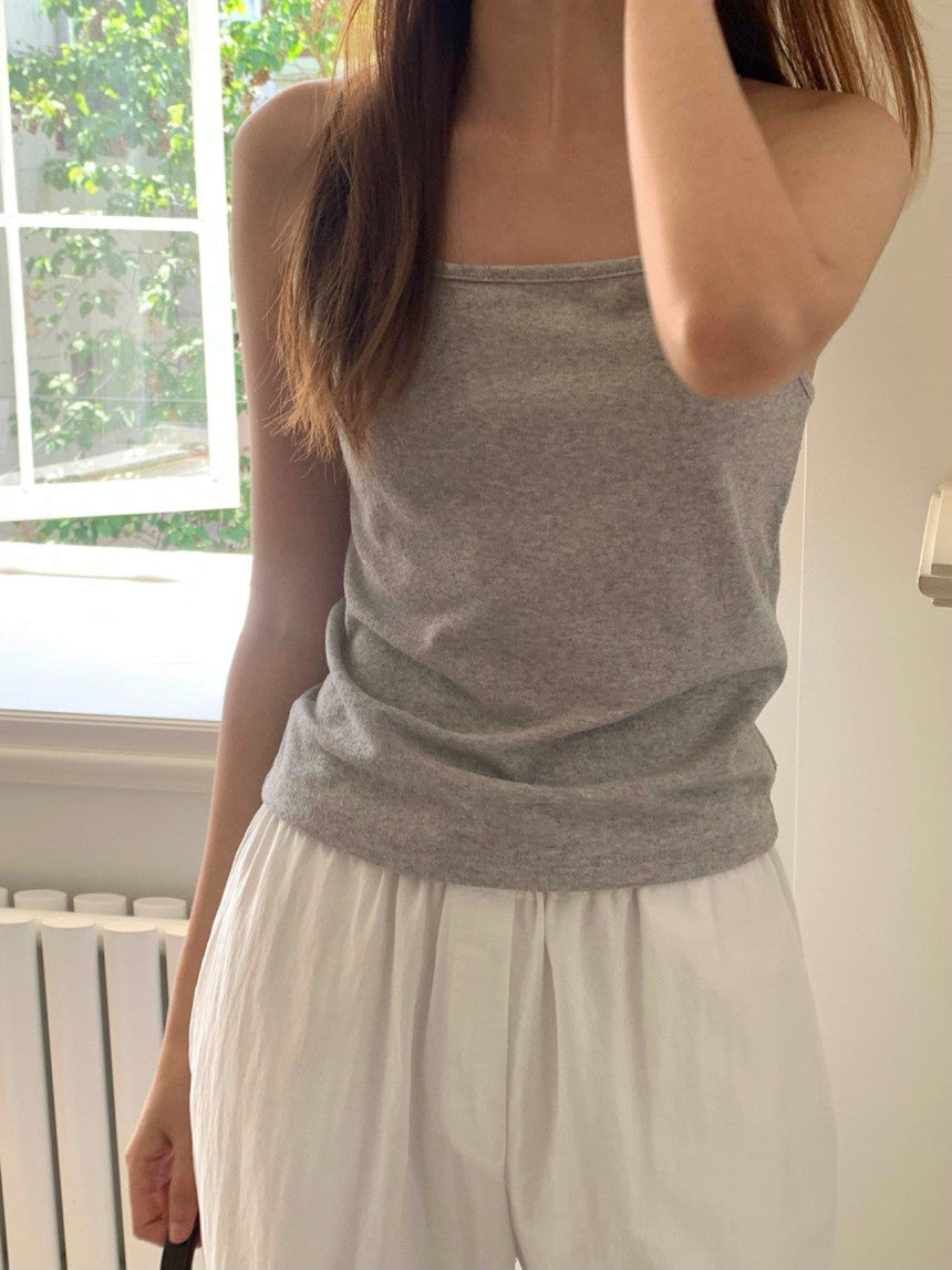 Boucle string sleeveless-4col
