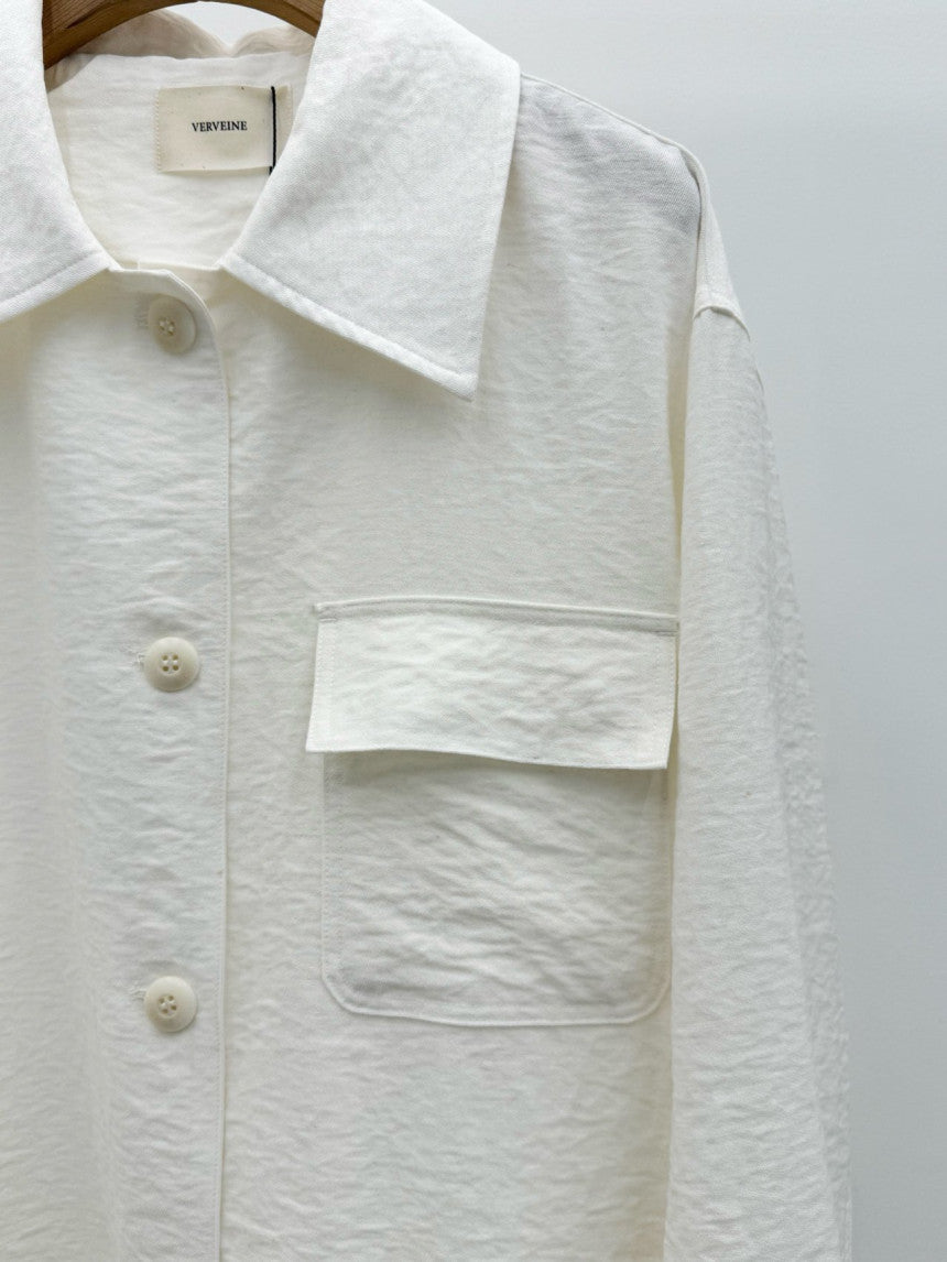 Chole linen single half jacket-2col