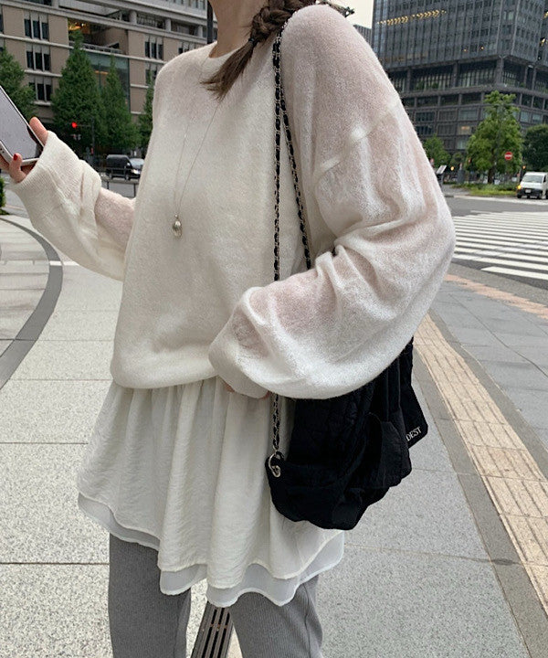 Slow loose alpaca knit-4col
