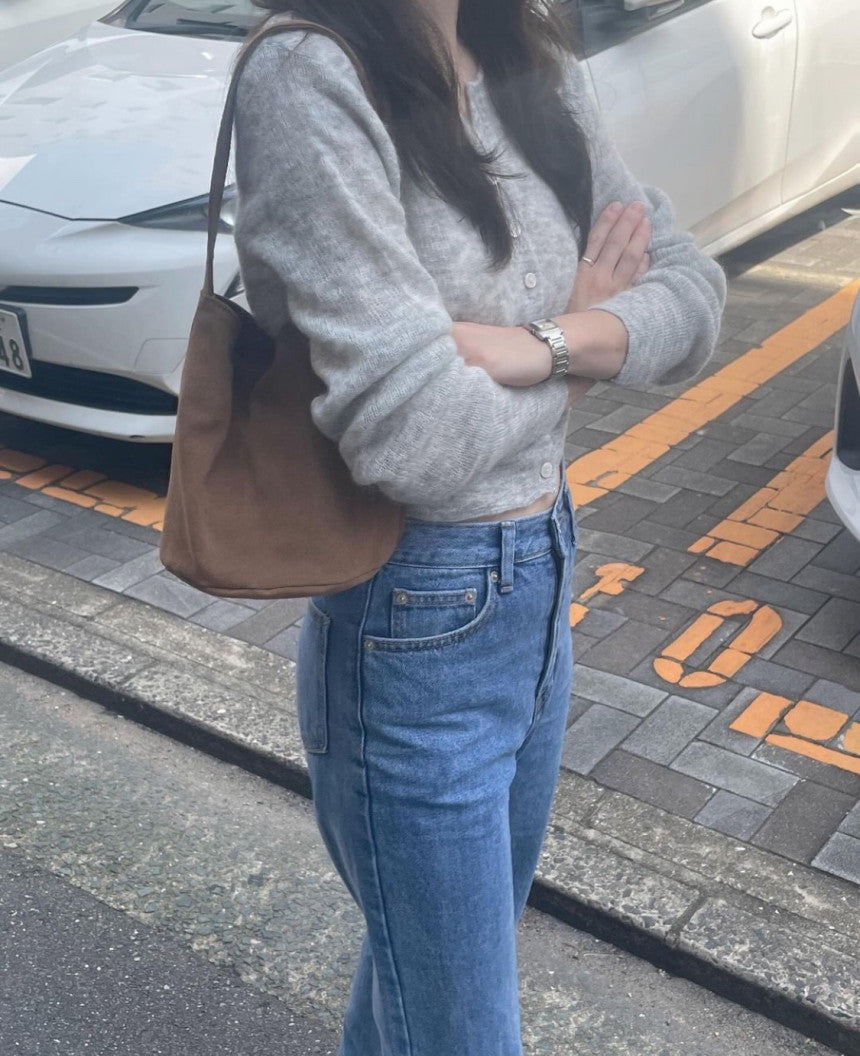 Suede shoulder bag