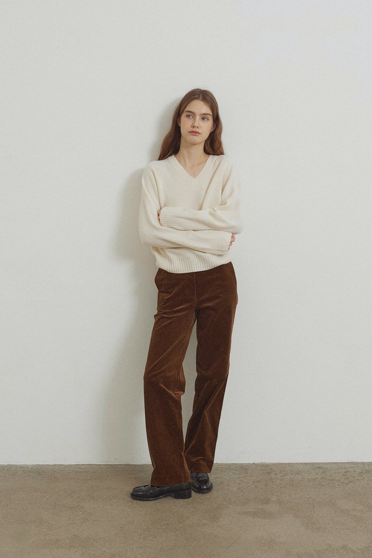 Sale navy即納 Cashmere V knit
