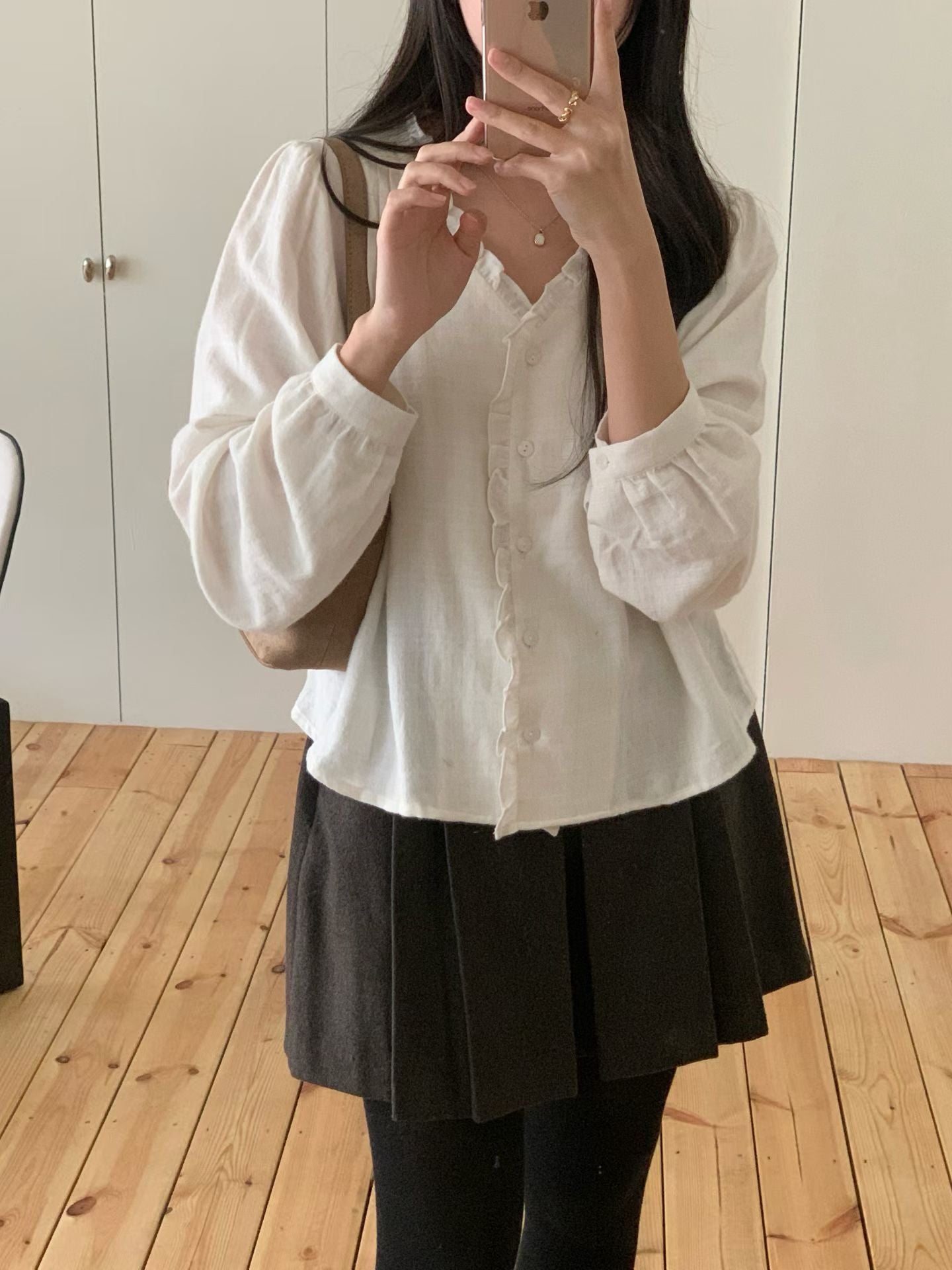 Plie frill gimo blouse-2col