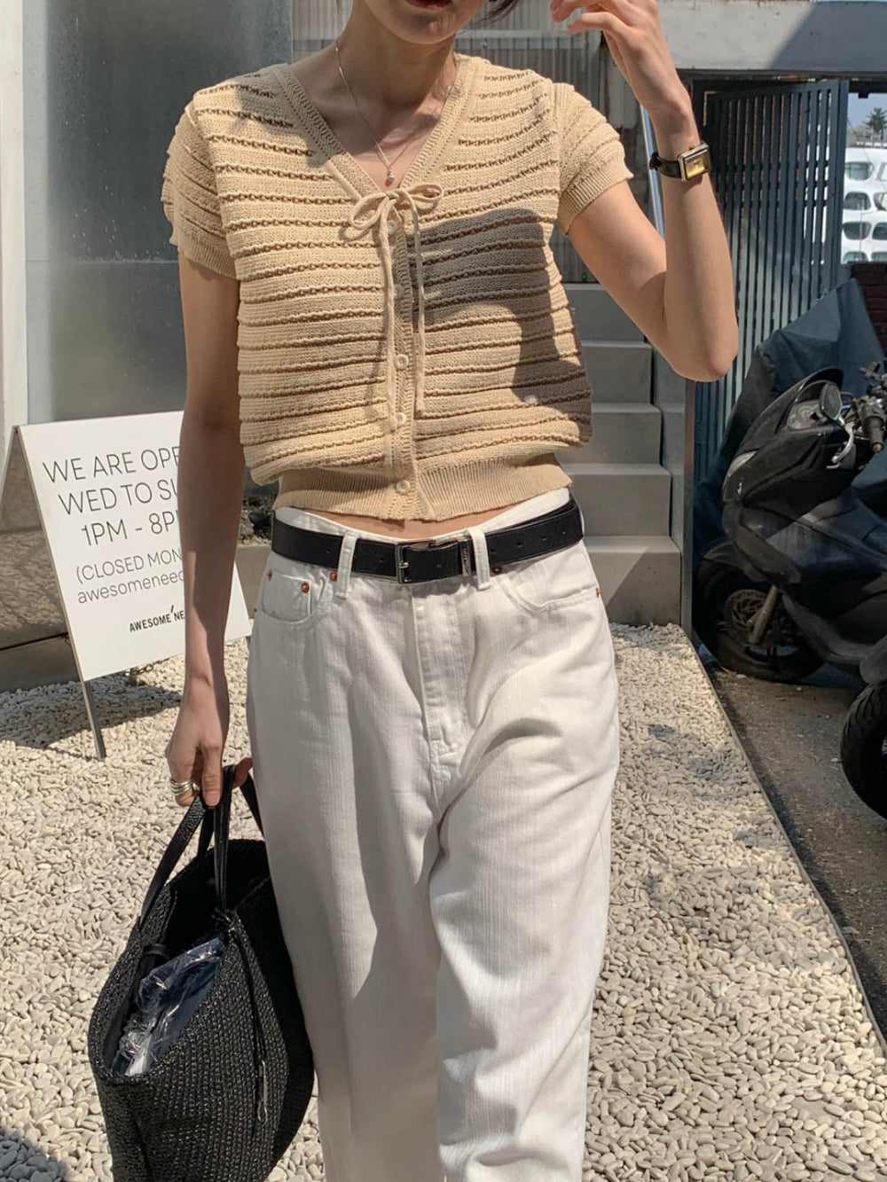 ivory即納 Ami Cardigan-3col