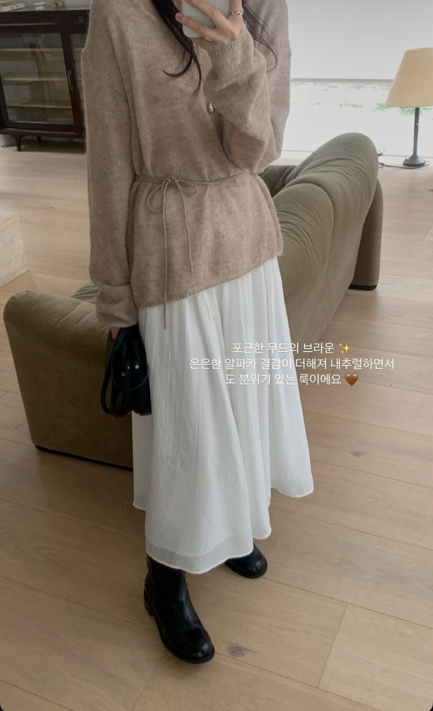 Keep alpaca string knit-4col
