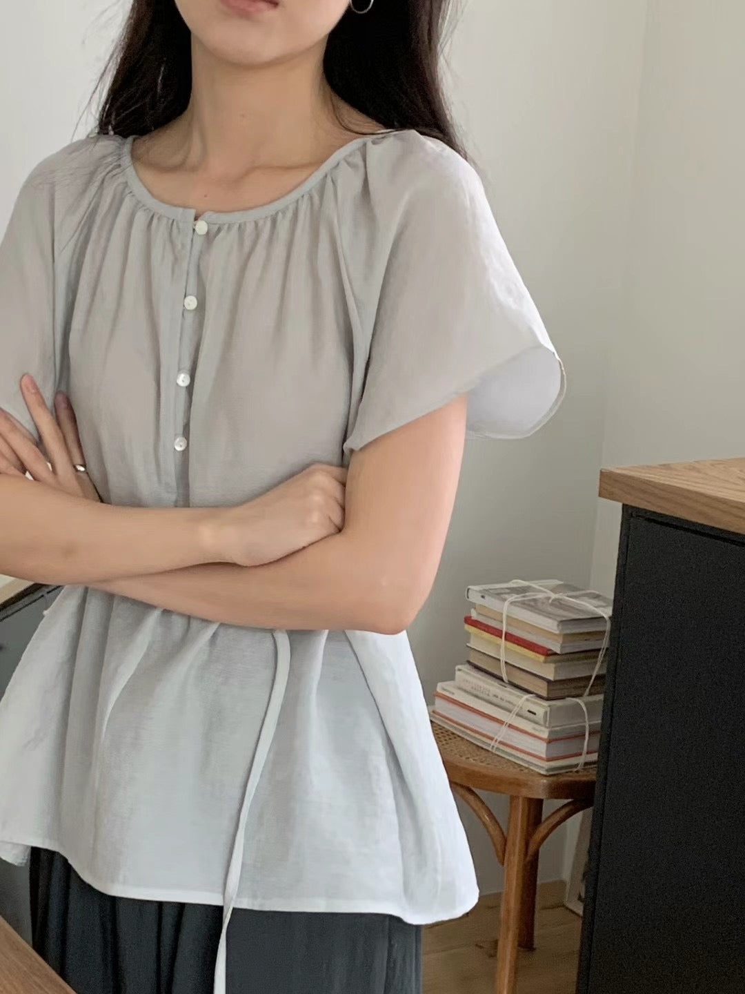 Moore belt blouse-3col