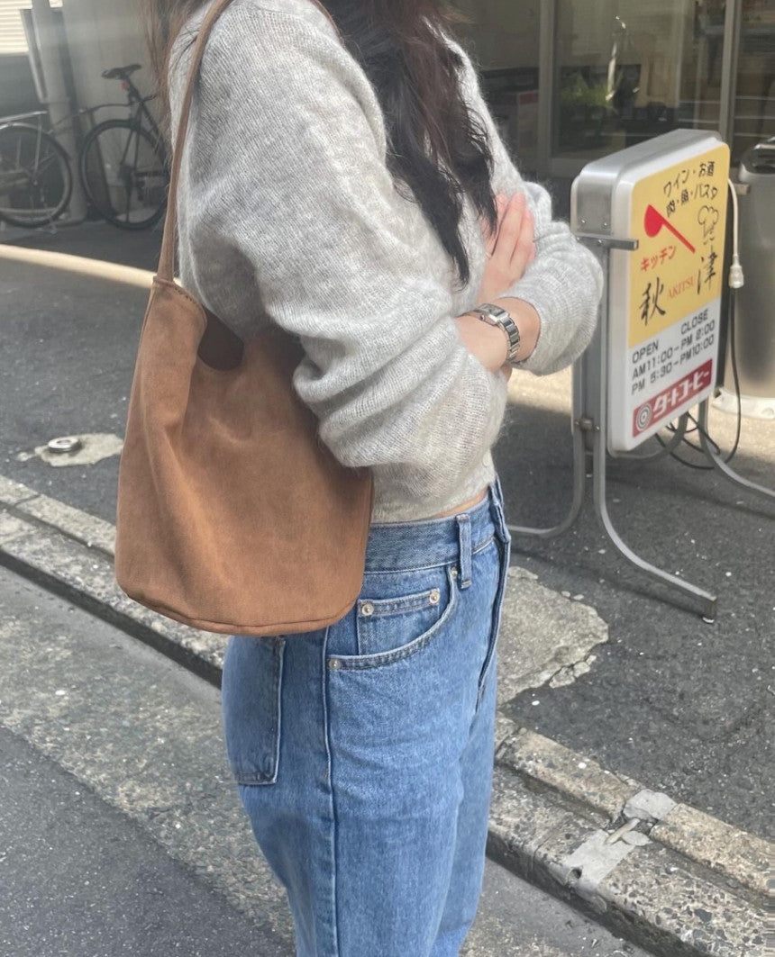 Suede shoulder bag