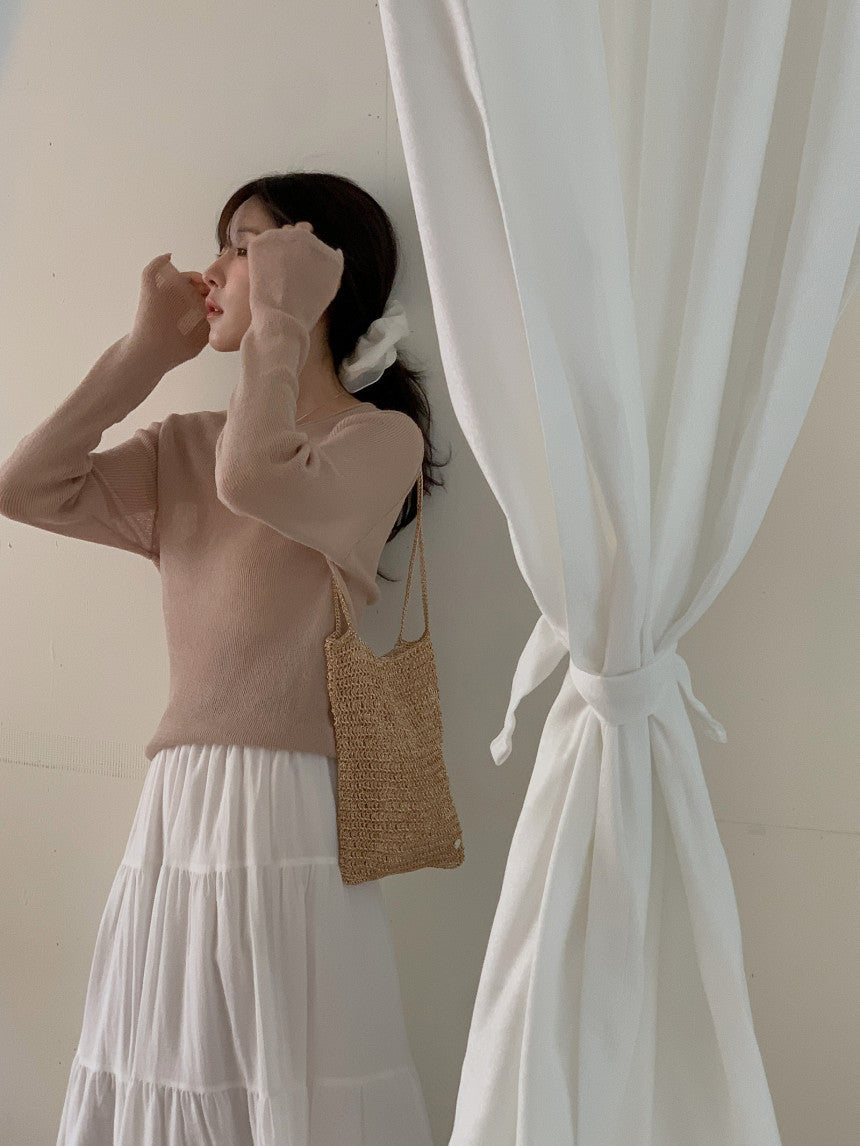 Nudy rib linen knit-4col