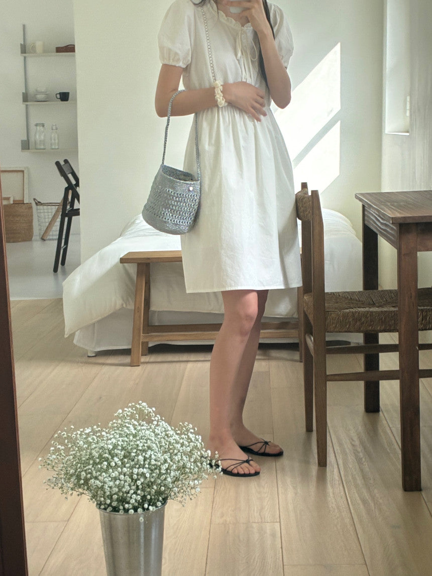 即納 pompom knit bag
