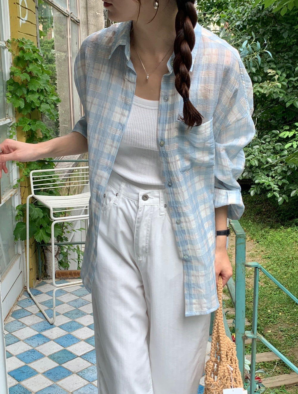 Eco check shirt-2col