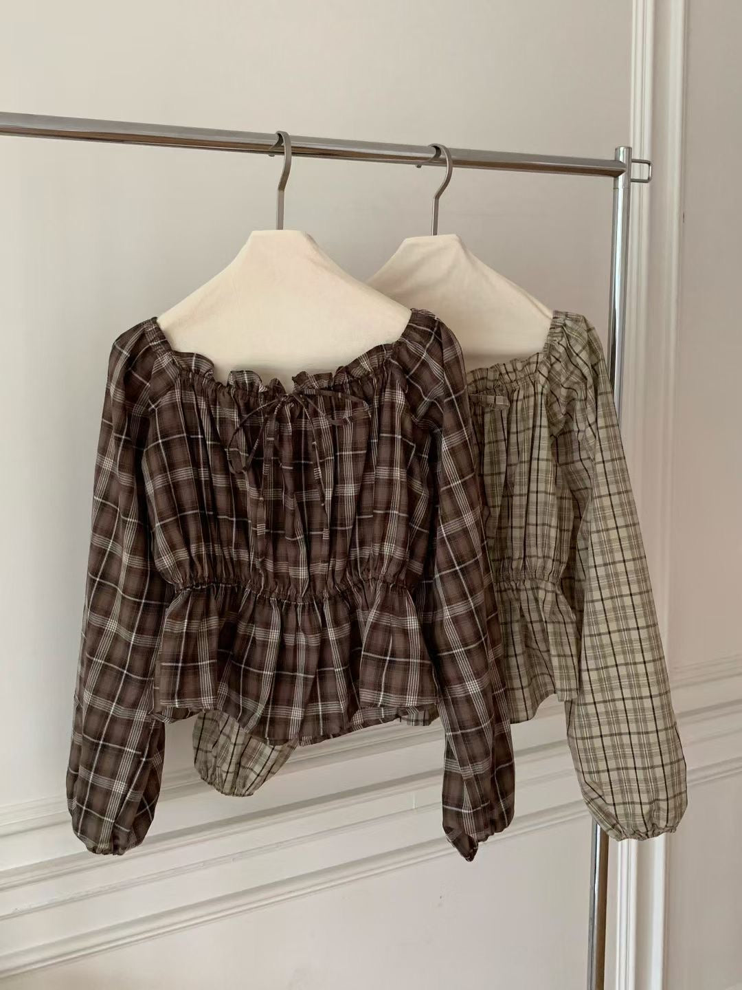 Michelle check blouse-2col