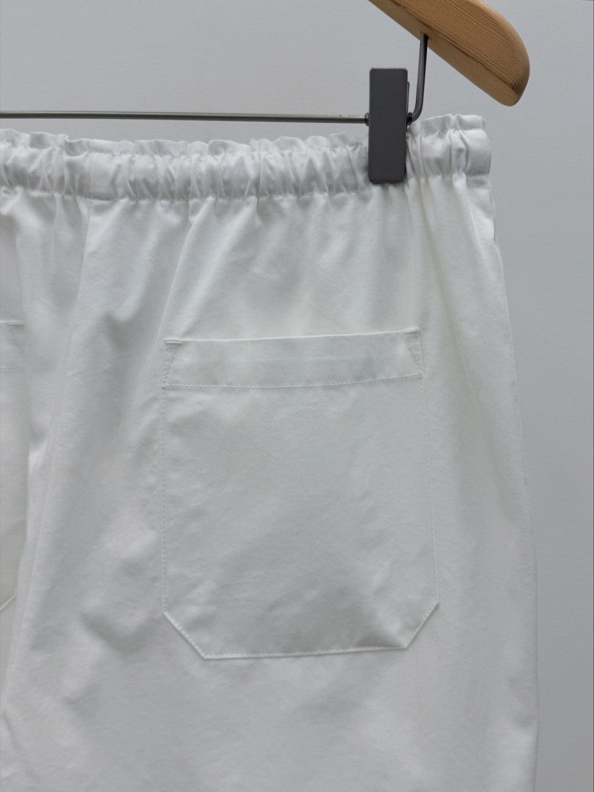 Essential semi wide banding pants-4col