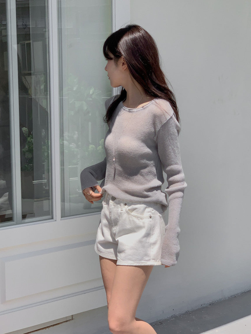 Nudy rib linen knit-4col