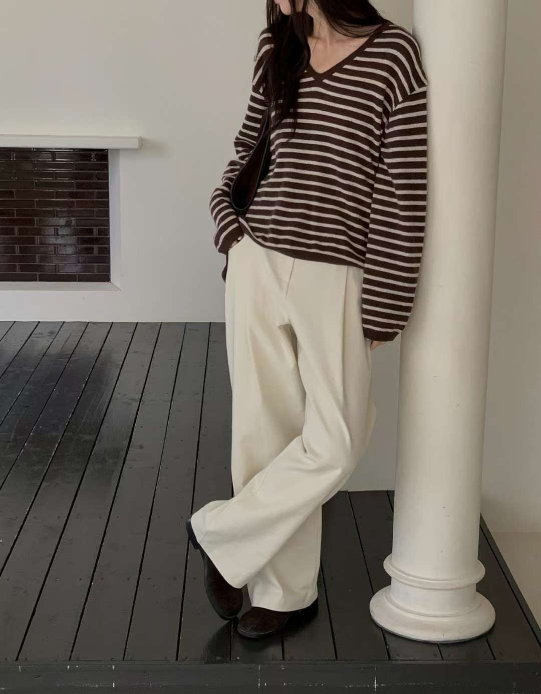 cotton return pants-3col