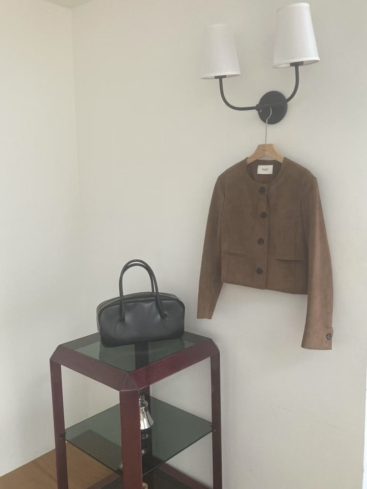 Suede round jacket