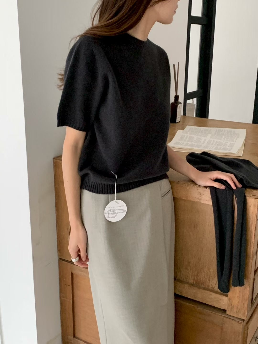 sora即納 Room and half wholega knit-6col