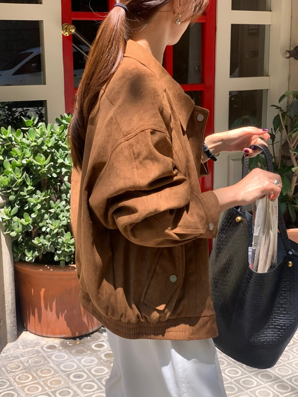 Alpha leather&suede jacket-2type