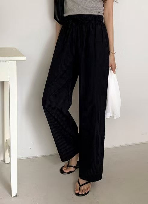 Winnie seersucker s.t banding pants-4col